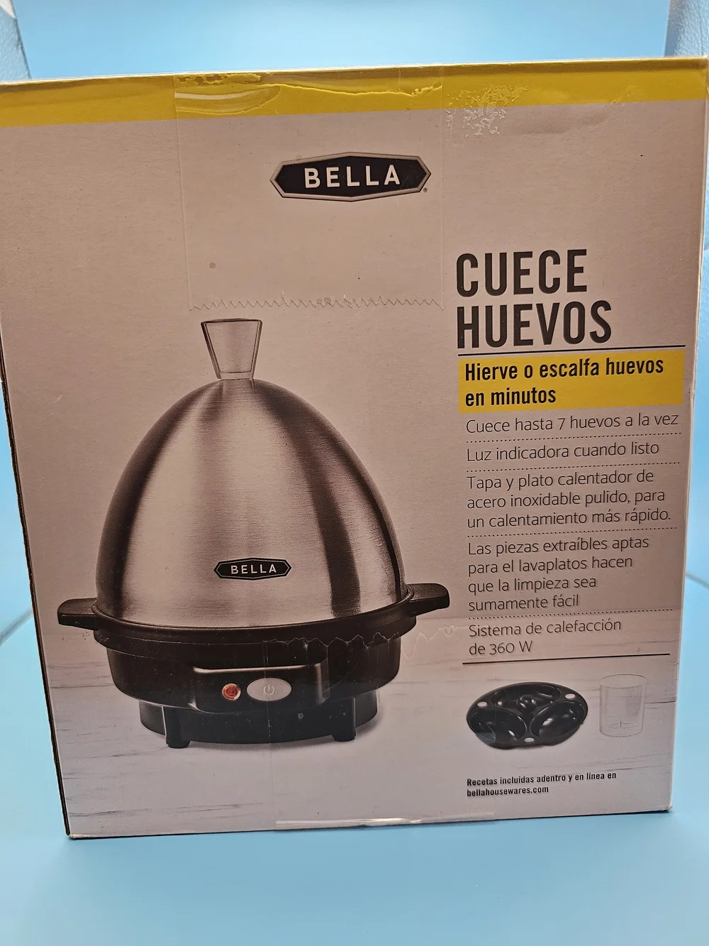 Bella Brushed Stainless Steel and Black Egg Cooker NEW!